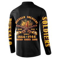 Honor Buffalo Soldiers Button Sweatshirt African American Cavalry Black Version - Wonder Print Shop