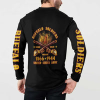 Honor Buffalo Soldiers Button Sweatshirt African American Cavalry Black Version - Wonder Print Shop