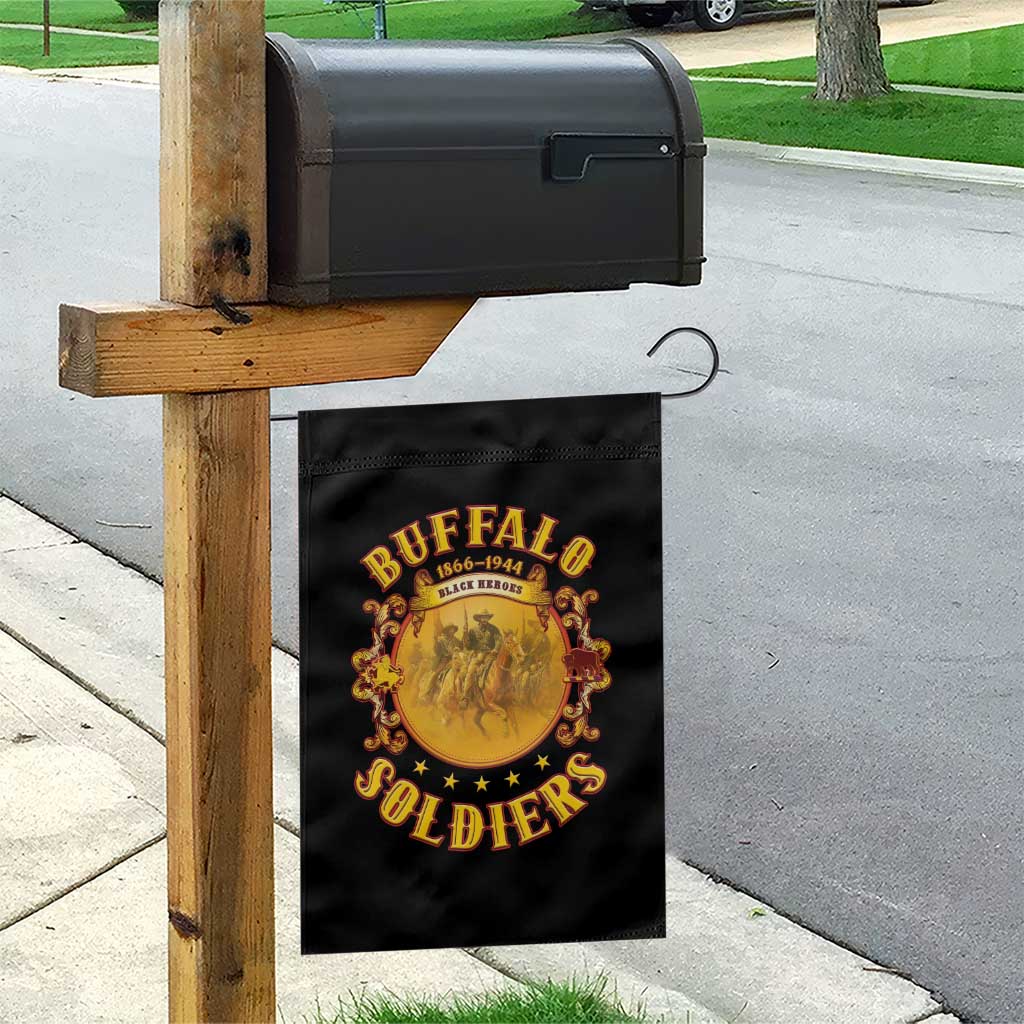 Honor Buffalo Soldiers Garden Flag African American Cavalry Black Version - Wonder Print Shop