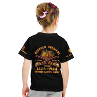 Honor Buffalo Soldiers Kid T Shirt African American Cavalry Black Version - Wonder Print Shop