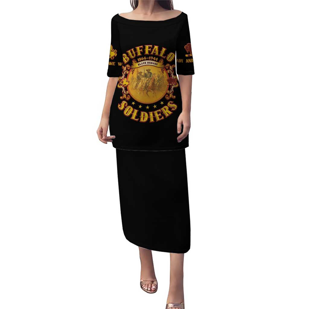 Honor Buffalo Soldiers Puletasi African American Cavalry Black Version - Wonder Print Shop