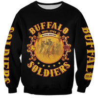 Honor Buffalo Soldiers Sweatshirt African American Cavalry Black Version - Wonder Print Shop