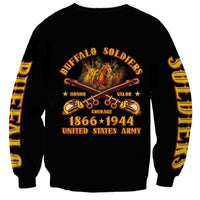 Honor Buffalo Soldiers Sweatshirt African American Cavalry Black Version - Wonder Print Shop