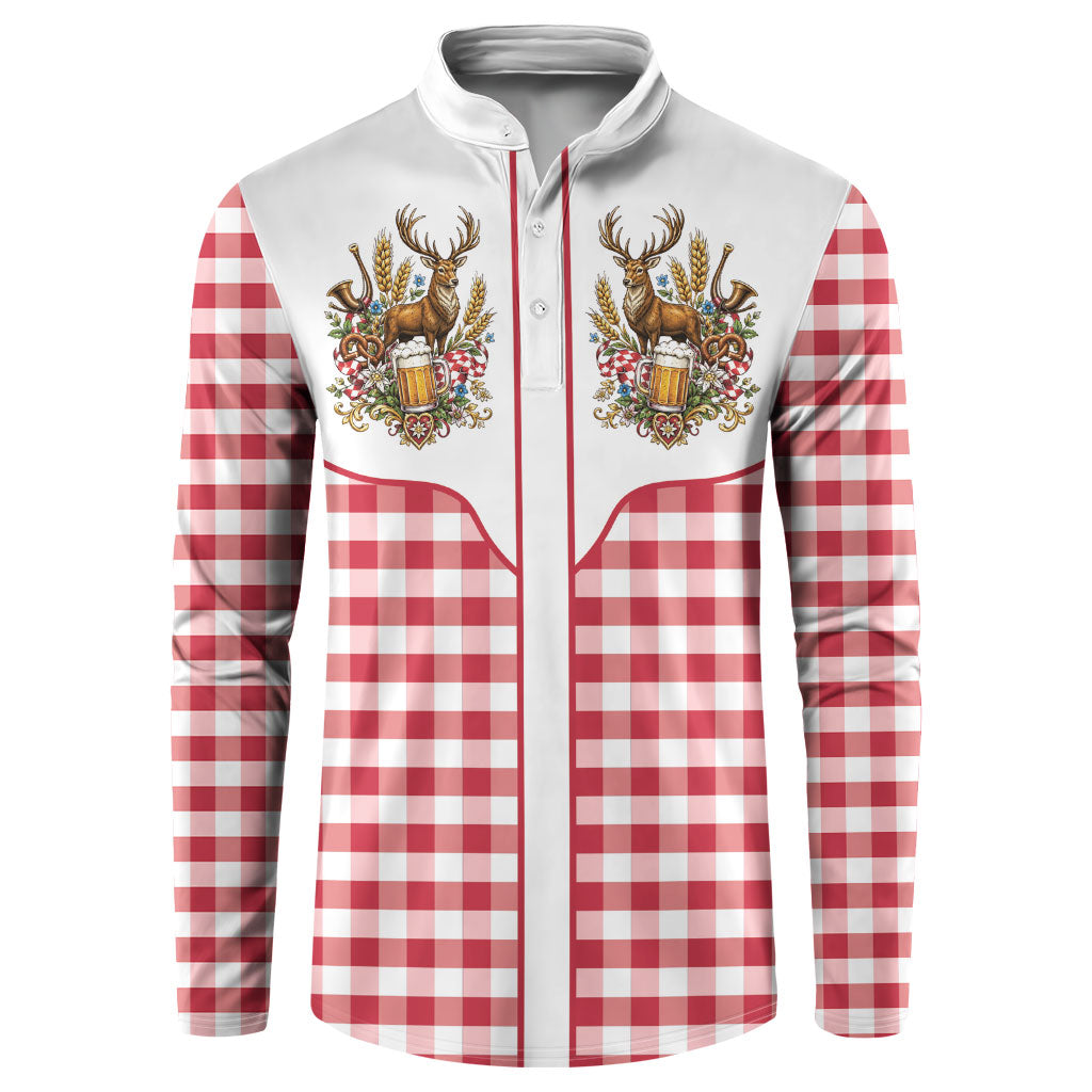 Oktoberfest Button Sweatshirt Country Cowboy Style Red Version