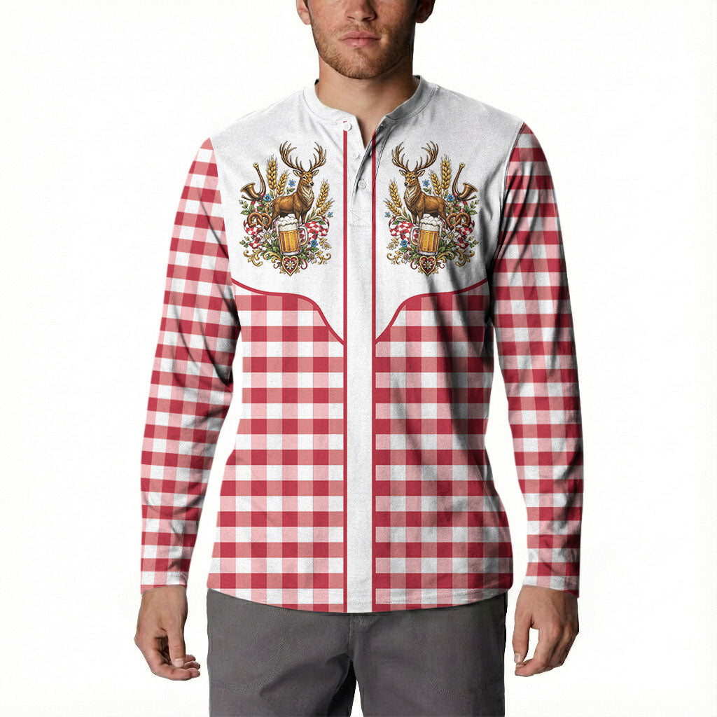 Oktoberfest Button Sweatshirt Country Cowboy Style Red Version