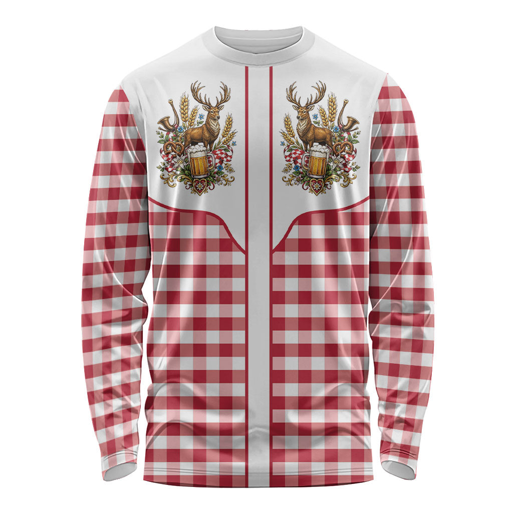 Oktoberfest Long Sleeve Shirt Country Cowboy Style Red Version