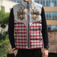 Oktoberfest Sleeveless Puffer Jacket Country Cowboy Style Red Version