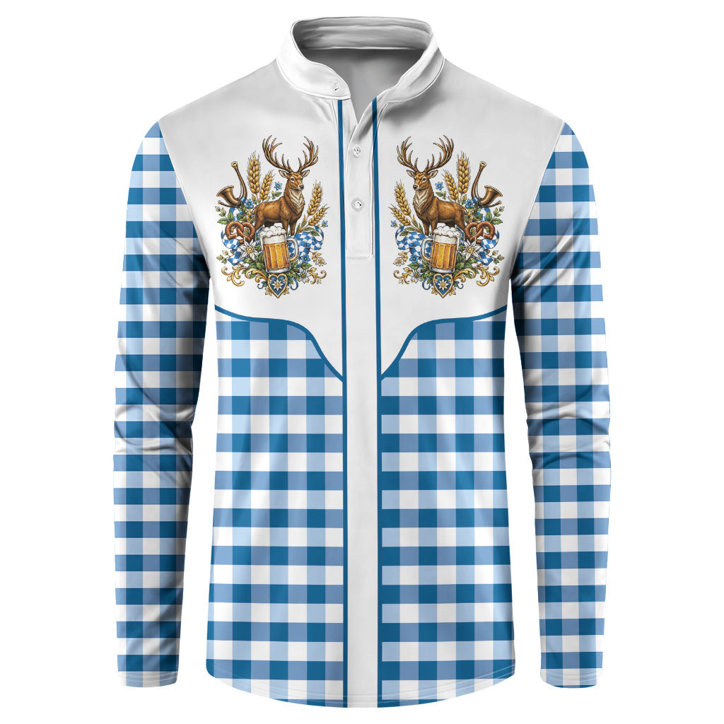 Oktoberfest Button Sweatshirt Country Cowboy Style Blue Version