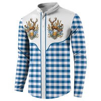 Oktoberfest Button Sweatshirt Country Cowboy Style Blue Version