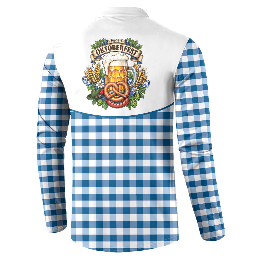 Oktoberfest Button Sweatshirt Country Cowboy Style Blue Version