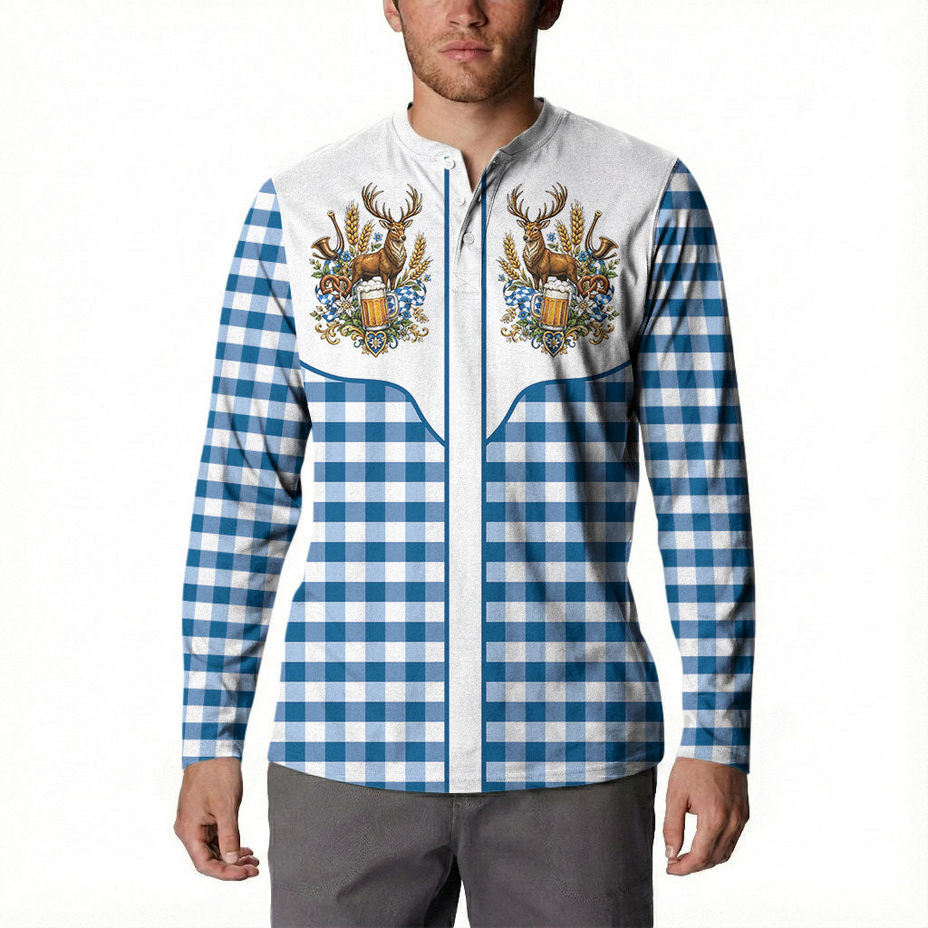 Oktoberfest Button Sweatshirt Country Cowboy Style Blue Version