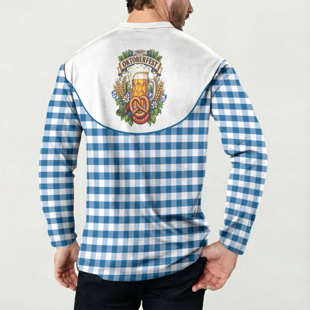 Oktoberfest Button Sweatshirt Country Cowboy Style Blue Version