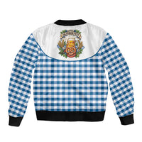 Oktoberfest Sleeve Zip Bomber Jacket Country Cowboy Style Blue Version