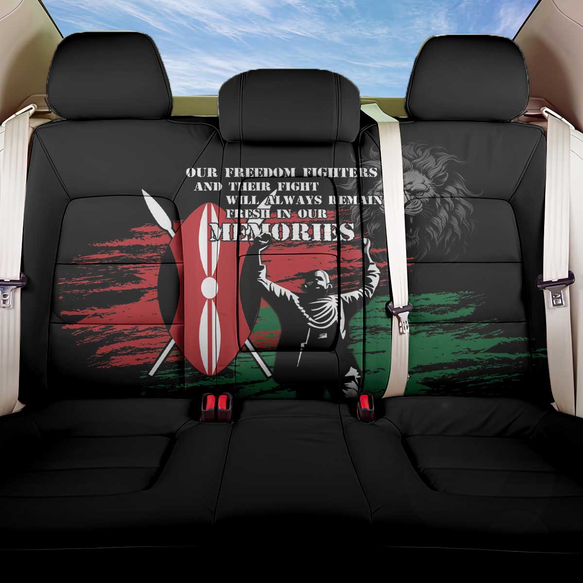 Happy Kenya Mashujaa Day Back Car Seat Cover Honour Our Heroes, Heroines LT05 - Wonder Print Shop