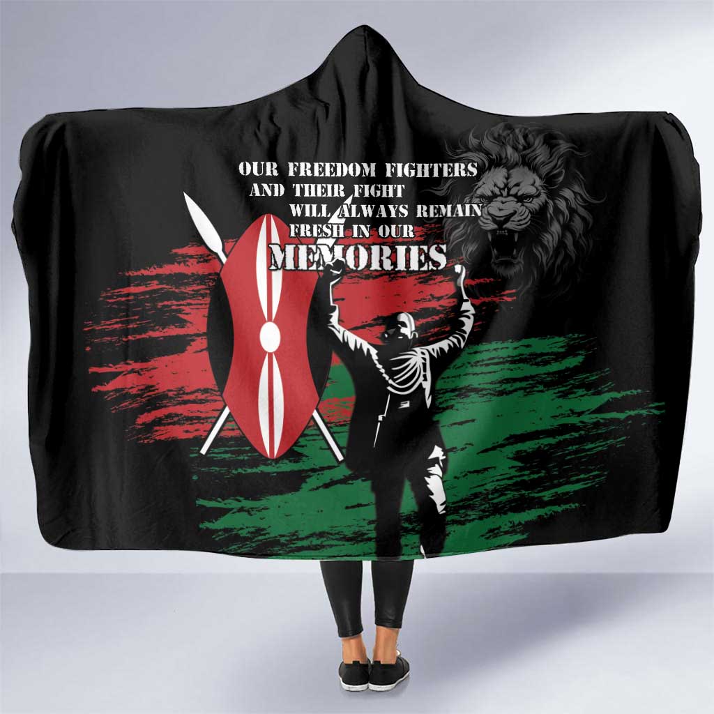 Happy Kenya Mashujaa Day Hooded Blanket Honour Our Heroes, Heroines