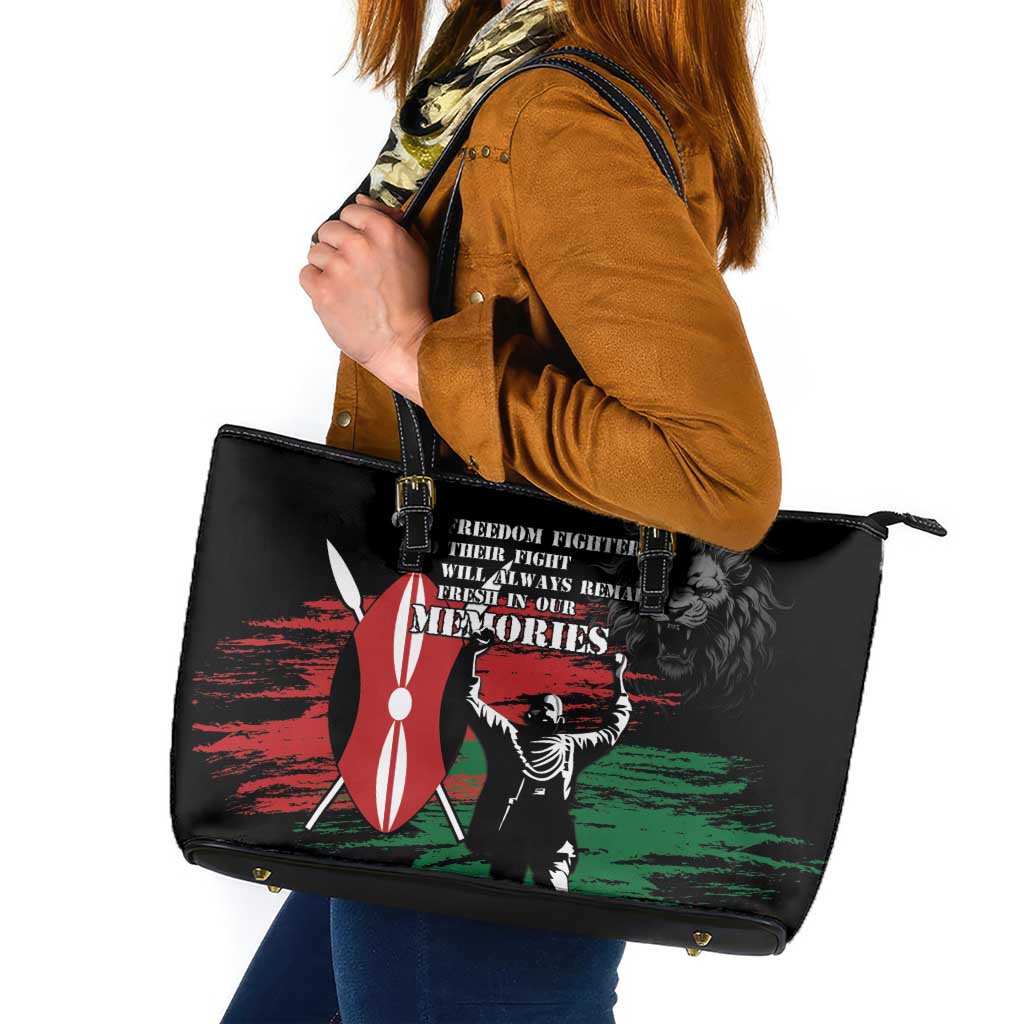 Happy Kenya Mashujaa Day Leather Tote Bag Honour Our Heroes, Heroines LT05 - Wonder Print Shop