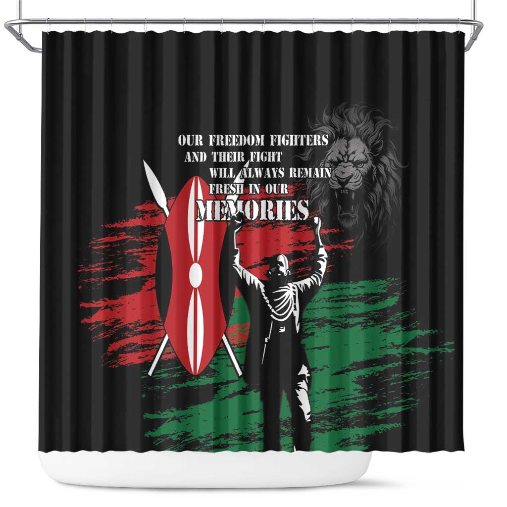 Happy Kenya Mashujaa Day Shower Curtain Honour Our Heroes, Heroines