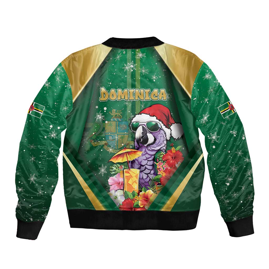 Dominica Christmas Bomber Jacket Funny Santa Sisserou Parrot - Wonder Print Shop