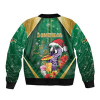 Dominica Christmas Bomber Jacket Funny Santa Sisserou Parrot - Wonder Print Shop