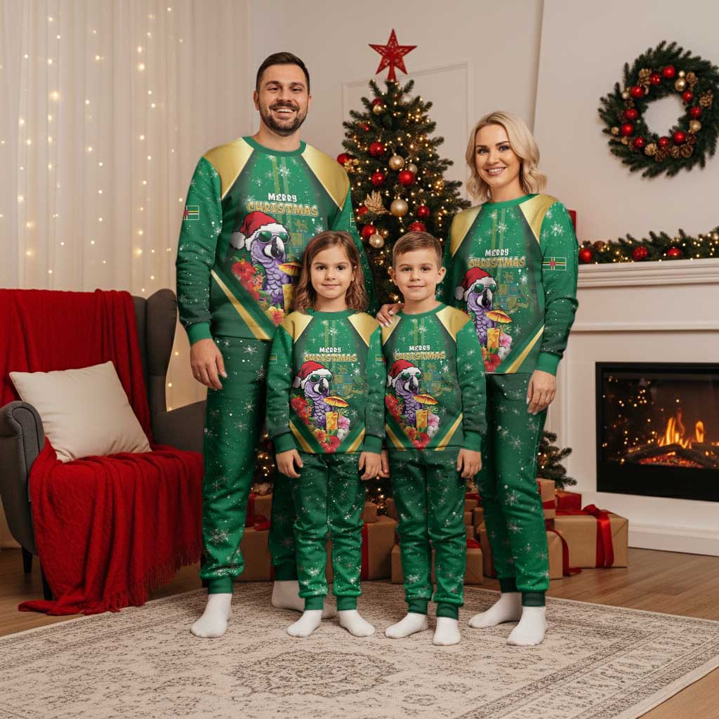Dominica Christmas Pajama Set Funny Santa Sisserou Parrot - Wonder Print Shop