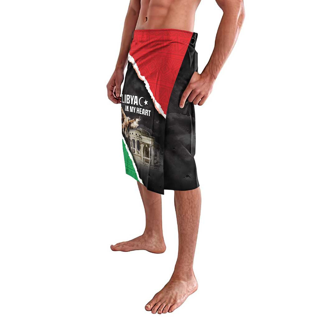 Black lavalava-style skirt with diagonal red top and green flag graphic side