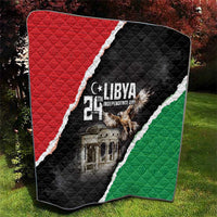 Libya Independence Day quilt showing black, red, and green diagonal sections