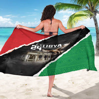 Black sarong with red and green border and 'Libya Independence Day' center print