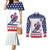 Custom United States Hockey Couples Matching Mermaid Dress and Long Sleeve Button Shirt Go Champions USA