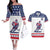 Custom United States Hockey Couples Matching Off The Shoulder Long Sleeve Dress and Hawaiian Shirt Go Champions USA