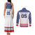 Custom United States Hockey Couples Matching Tank Maxi Dress and Long Sleeve Button Shirt Go Champions USA