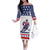 Custom United States Hockey Family Matching Off The Shoulder Long Sleeve Dress and Hawaiian Shirt Go Champions USA