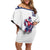 Custom United States Hockey Family Matching Off Shoulder Short Dress and Hawaiian Shirt Go Champions USA