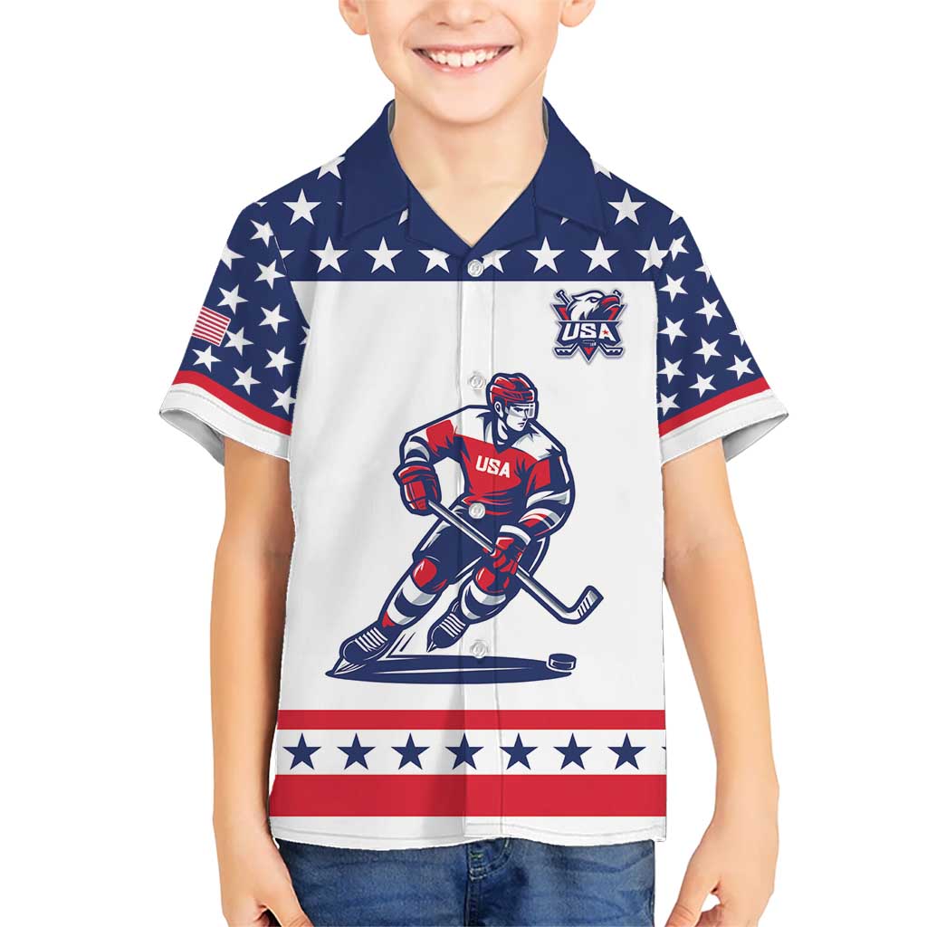 Custom United States Hockey Kid Hawaiian Shirt Go Champions USA