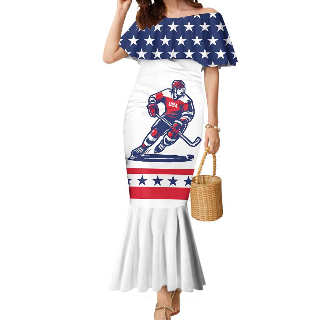 Custom United States Hockey Mermaid Dress Go Champions USA