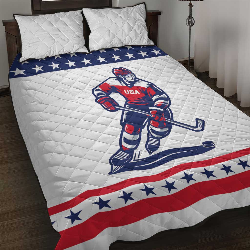 United States Hockey Quilt Bed Set Go Champions USA