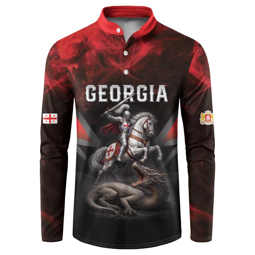 Georgia Coat Of Arms Button Sweatshirt Saint George And The Dragon