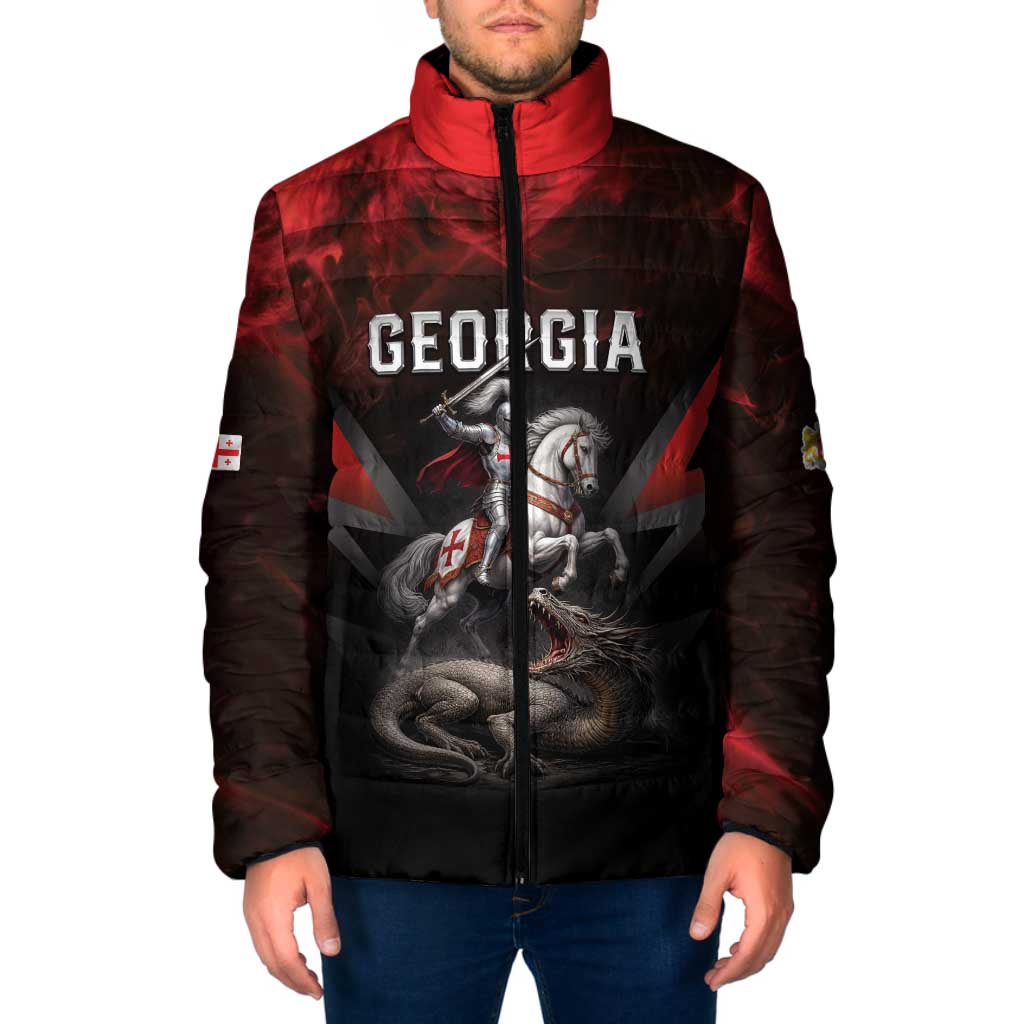 Georgia Coat Of Arms Padded Jacket Saint George And The Dragon
