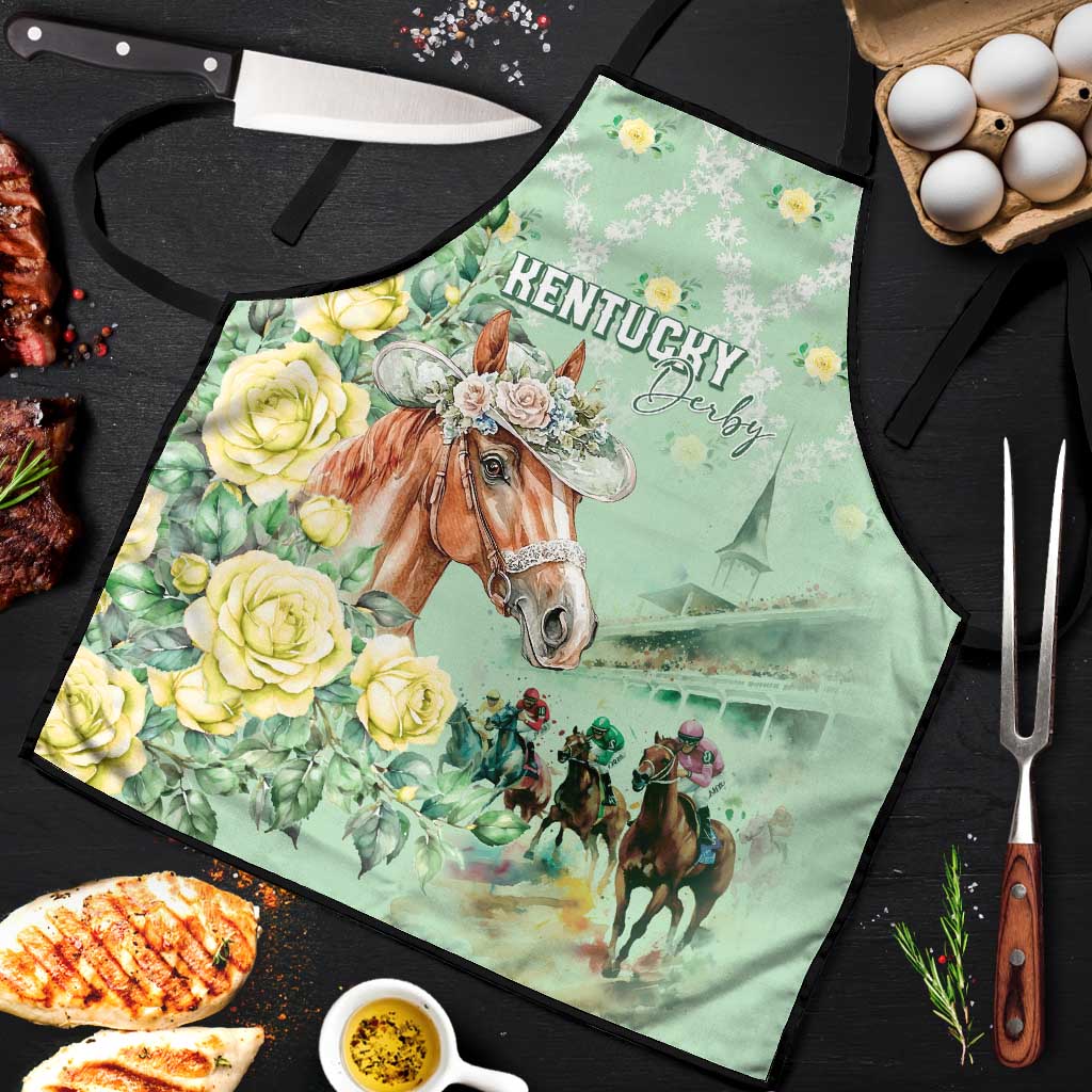 Kentucky Horse Racing Apron Rose Diamond Pattern Mint