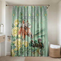Kentucky Horse Racing Bathroom Set Rose Diamond Pattern Mint