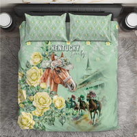 Kentucky Horse Racing Bedding Set Rose Diamond Pattern Mint