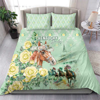 Kentucky Horse Racing Bedding Set Rose Diamond Pattern Mint