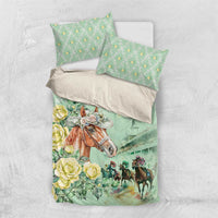 Kentucky Horse Racing Bedding Set Rose Diamond Pattern Mint