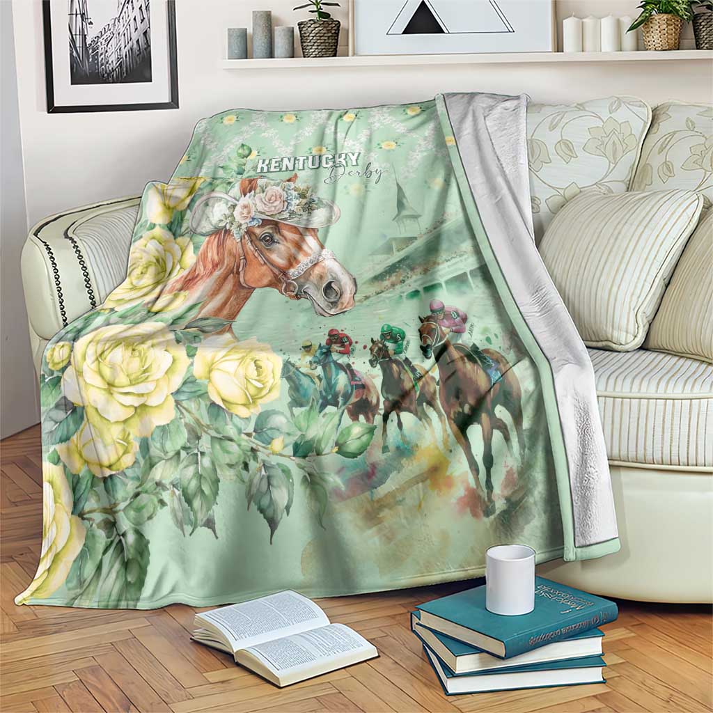 Kentucky Horse Racing Blanket Rose Diamond Pattern Mint
