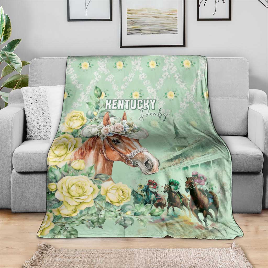 Kentucky Horse Racing Blanket Rose Diamond Pattern Mint