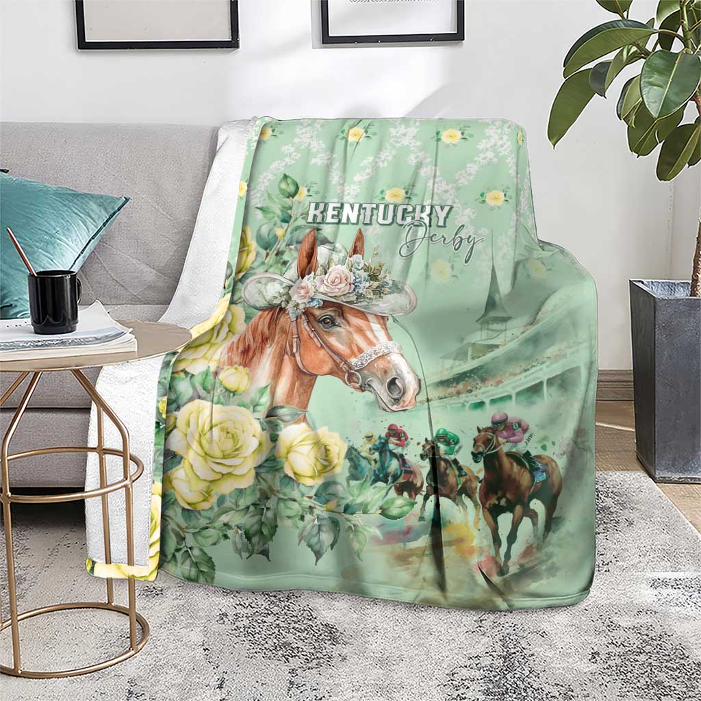 Kentucky Horse Racing Blanket Rose Diamond Pattern Mint