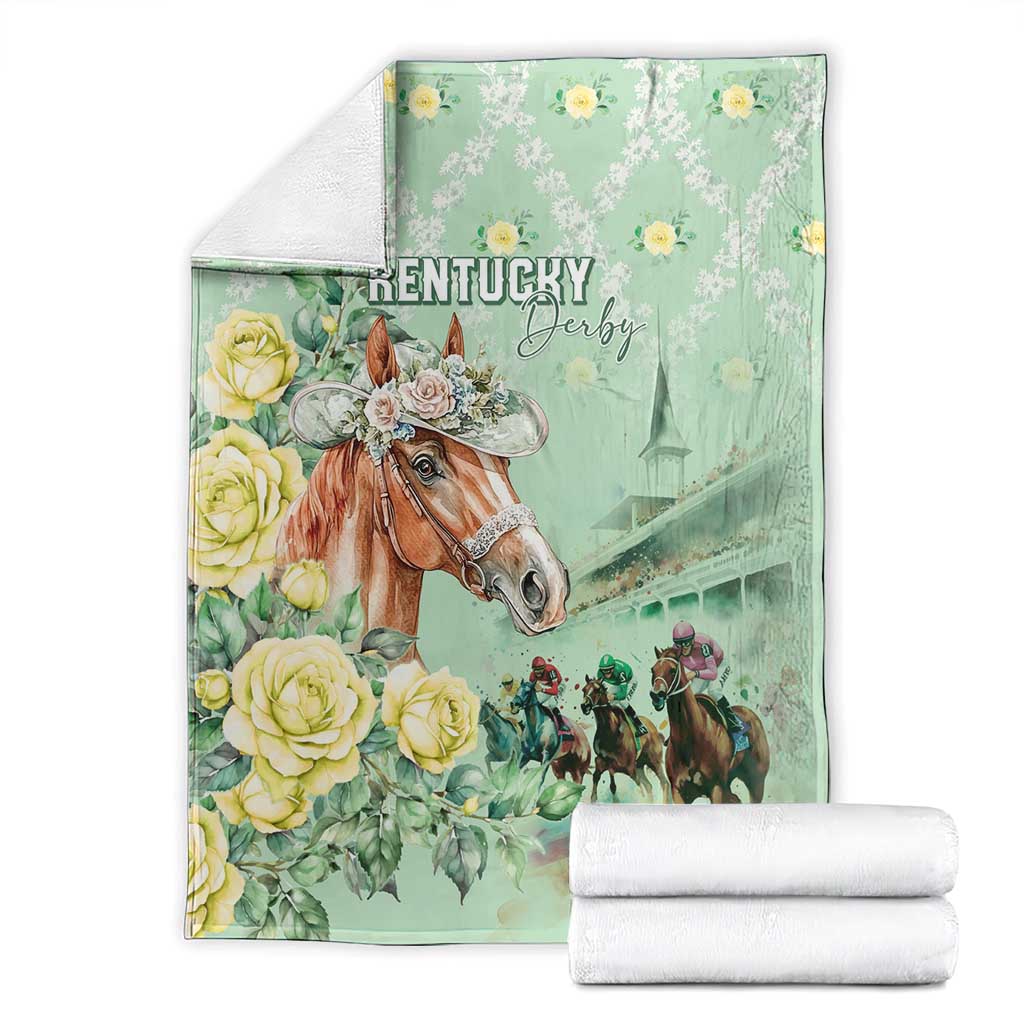 Kentucky Horse Racing Blanket Rose Diamond Pattern Mint