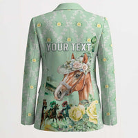 Personalized Kentucky Horse Racing Blazer Rose Diamond Pattern Mint