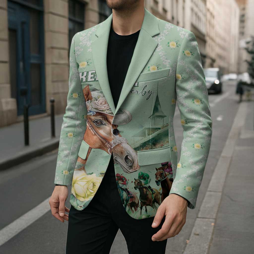 Personalized Kentucky Horse Racing Blazer Rose Diamond Pattern Mint