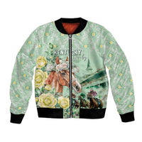 Personalized Kentucky Horse Racing Bomber Jacket Rose Diamond Pattern Mint
