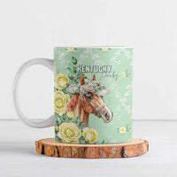 Personalized Kentucky Horse Racing Ceramic Mug Rose Diamond Pattern Mint